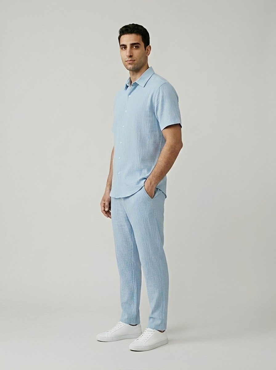 Monarch Leisure Suit — On Model - Neutral | Generated by Modelize