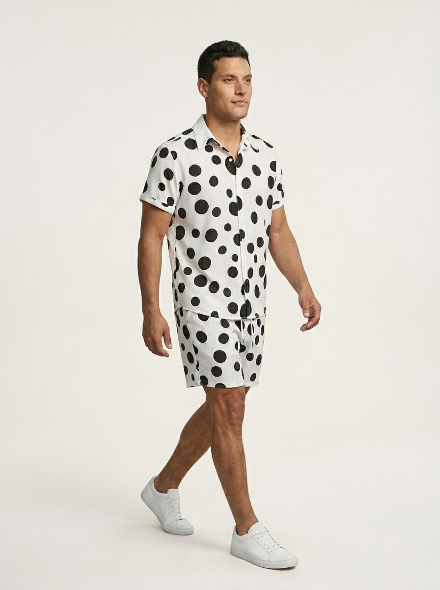 Hawaiian Floral Shirt Set — On Model - Neutral | Generated by Modelize