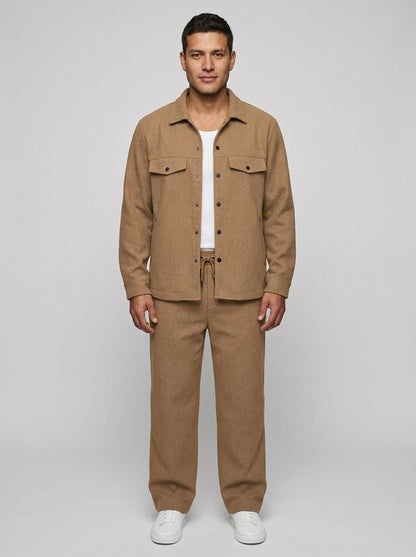Autumn Mens Cargo Set — On Model - Neutral | Generated by Modelize