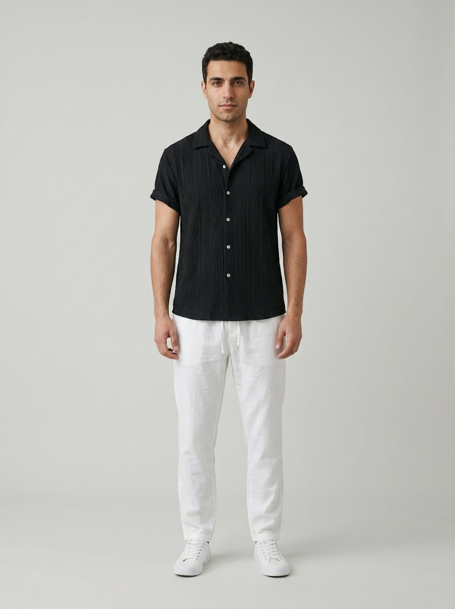 Two-piece linen set — On Model - Neutral | Generated by Modelize