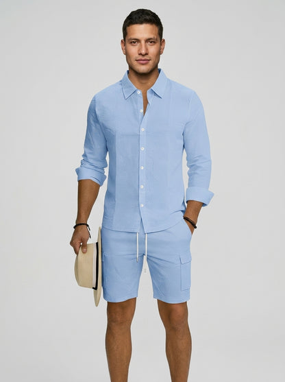Two-piece apparel set (shirt and shorts) — On Model - Neutral | Generated by Modelize