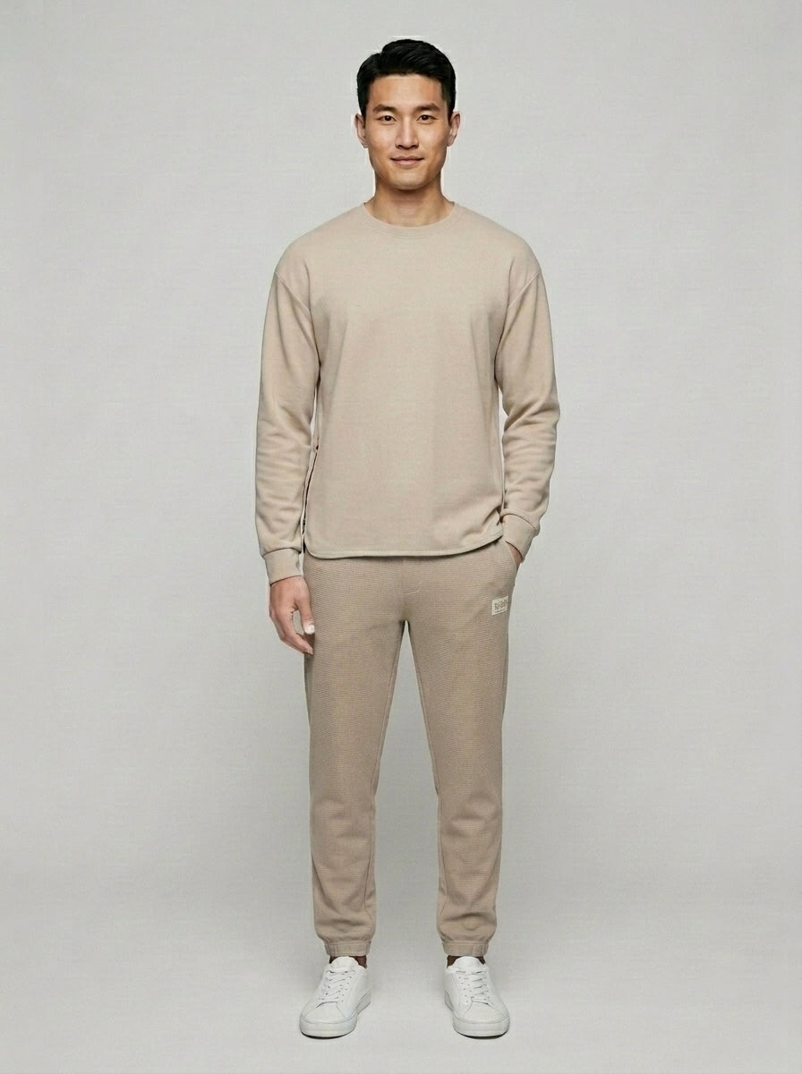 Autumn Luxe Trousers Set — On Model - Neutral | Generated by Modelize